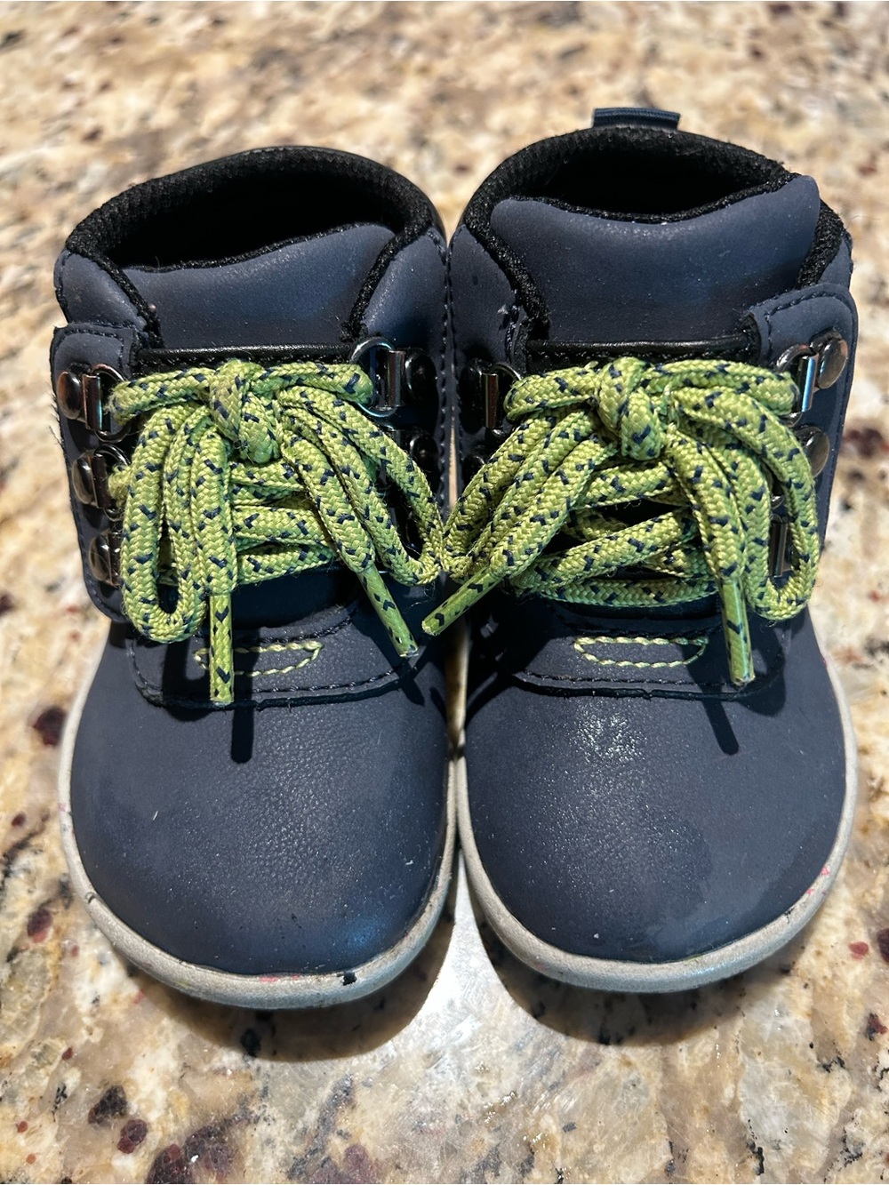 Merrell toddler size 4.5 Navy Blue Casual Boots with Lime Green Laces